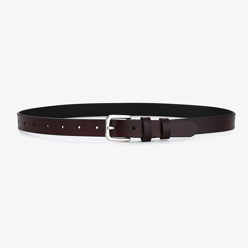 

Genuine Leather Mens Belt With Classic Pin Buckle For Casual Jeans Wear 105cm коричневий