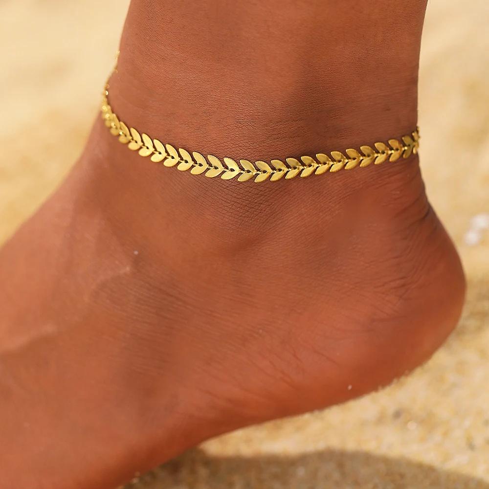Stainless Steel Anklets Minimalist Popular Design Adjustable link Chain Non-fade For Women Everyday Wear Length 21cm+5cm