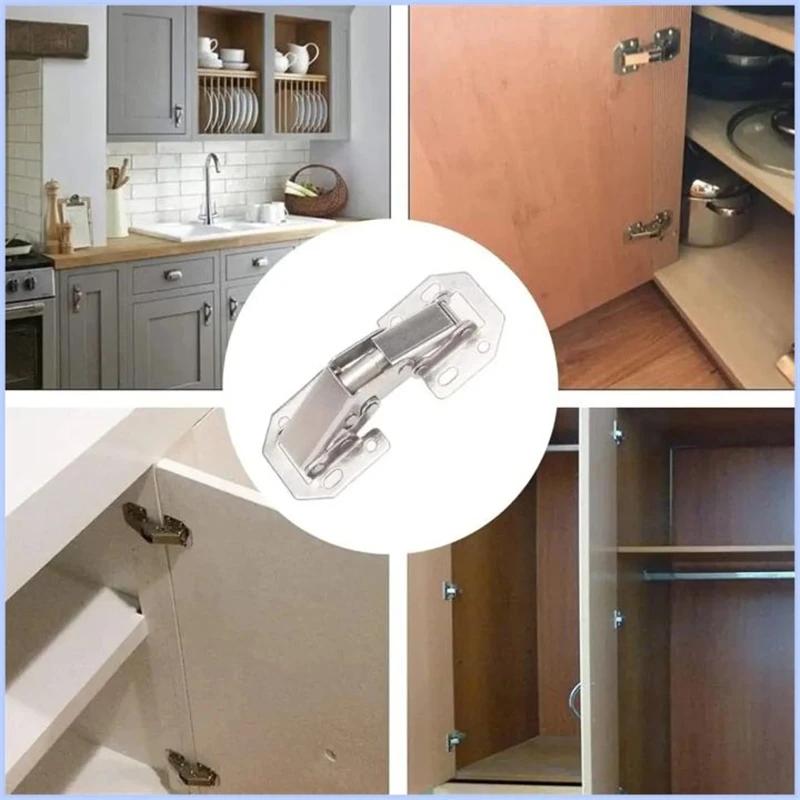 2/4/10PCS 90 Degree Cabinet Hinges No-Drilling HoleHydraulic Buffer Hinge Kitchen Cabinet Cupboard Hinges Furniture Hardware