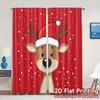 2pcs,Curtains Cute Reindeer Christmas Snow Creative Popular Curtains Versatile 100% Polyester Curtains Thermal Insulation, and