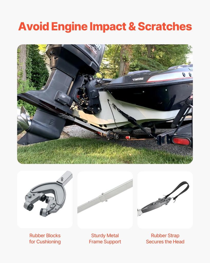 Adjustable Transom Saver 32-44 in Boat Transom Saver with Heavy-Duty Head