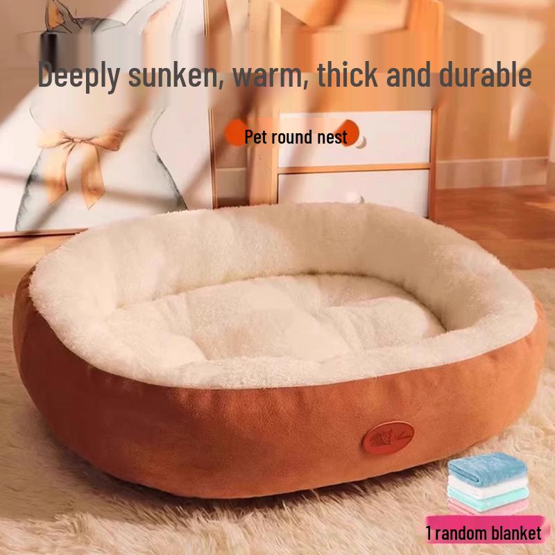 All-Season Warm Winter Dog Bed for Medium to Large Dogs and Cats