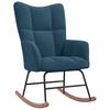 Vidaxl Rocking Armchair with Footrest, Blue, Upholstered In Velvet