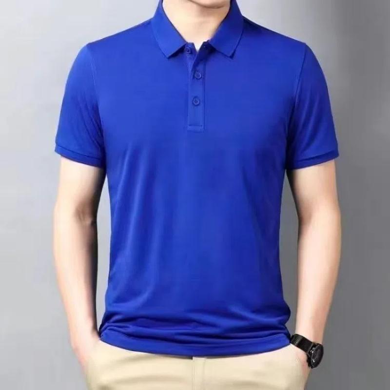 New Summer T-shirt Business Men's Half-sleeved Casual Top Slim and Loose Middle-aged