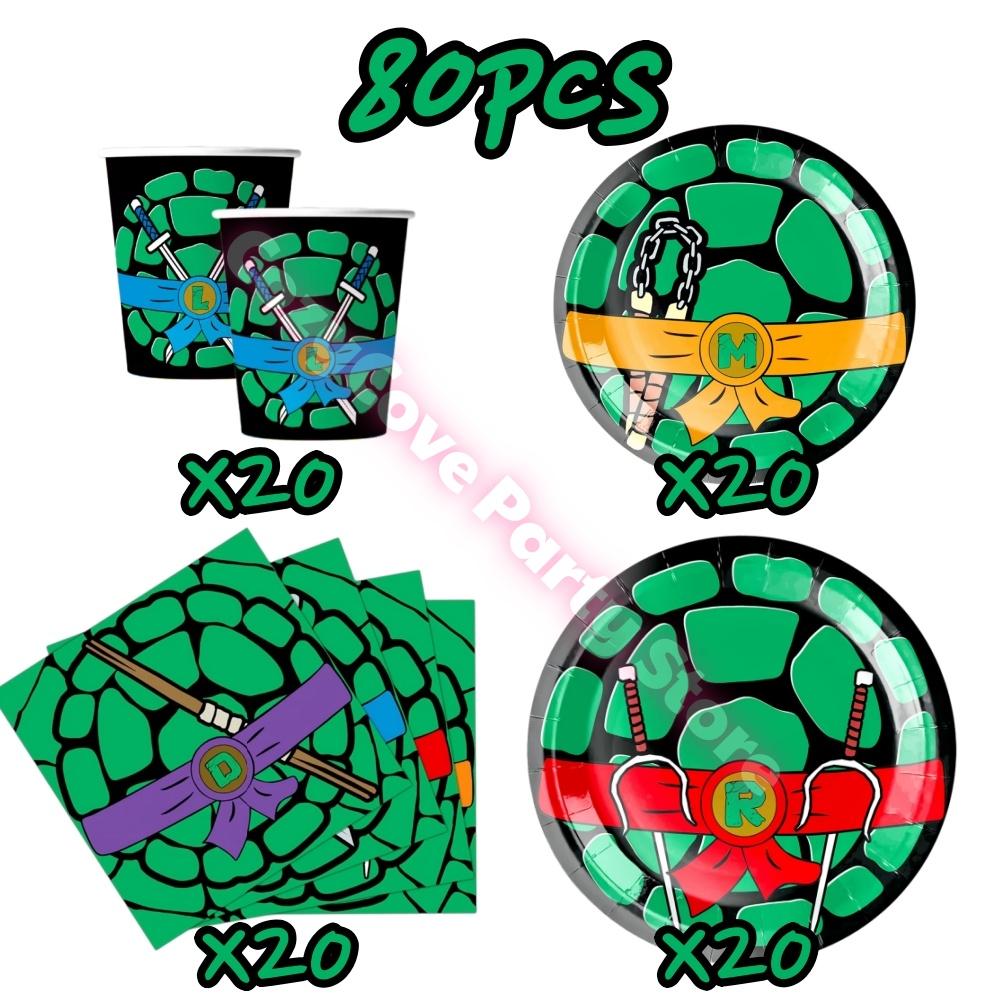 Cartoon Turtles Birthday Party Decoration Favors Cups Plates Stickers Bunting Flag Balloons For Kids Favors Baby Shower Supplies