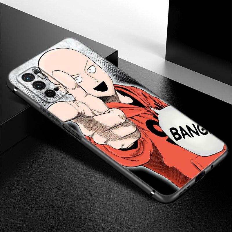One-Punch Man Anime Phone Case For Xiaomi Redmi Note 7 8 8T 9 9S 10 10S 10T 11 11S 4G 11E 11T Pro 5G Soft TPU Black Cover
