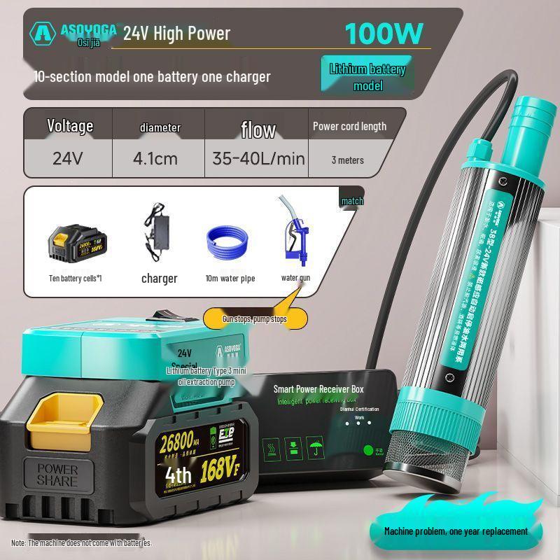 24V 100W High Power Diesel Pump with Lithium Battery for Oil Extraction & Fueling