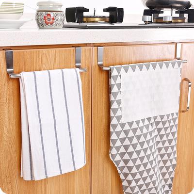 Kitchen Multi-purpose Stainless Steel Single Pole Towel Rack Cabinet Door Back Rag Hanger Bathroom Towel Rod