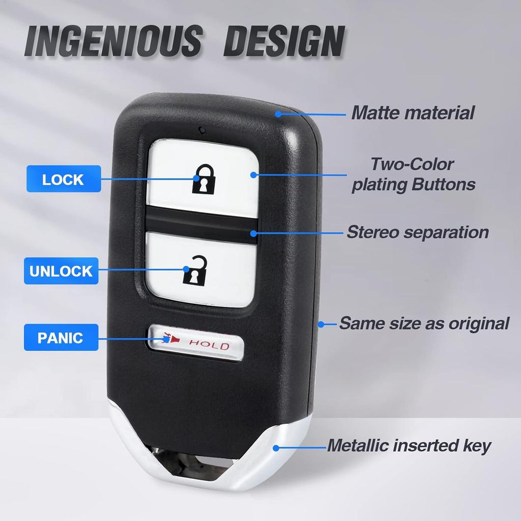 Car Smart Key Fob Keyless Entry Remote Key for Honda Crosstour 2013 2014 2015(FCC ID:ACJ932HK1210A P/N:72147-TP6-A51/A61/A71) 3 Buttons