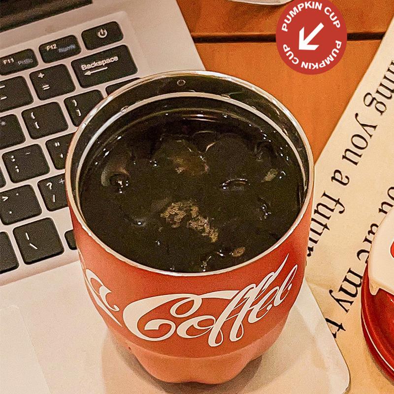 304 Edelstahl Isolierbecher Damen Herren Wasserflaschen Kaffeetasse Geschenk Tragbar Dual Drink Bürobecher Coca-cola Mode 2024