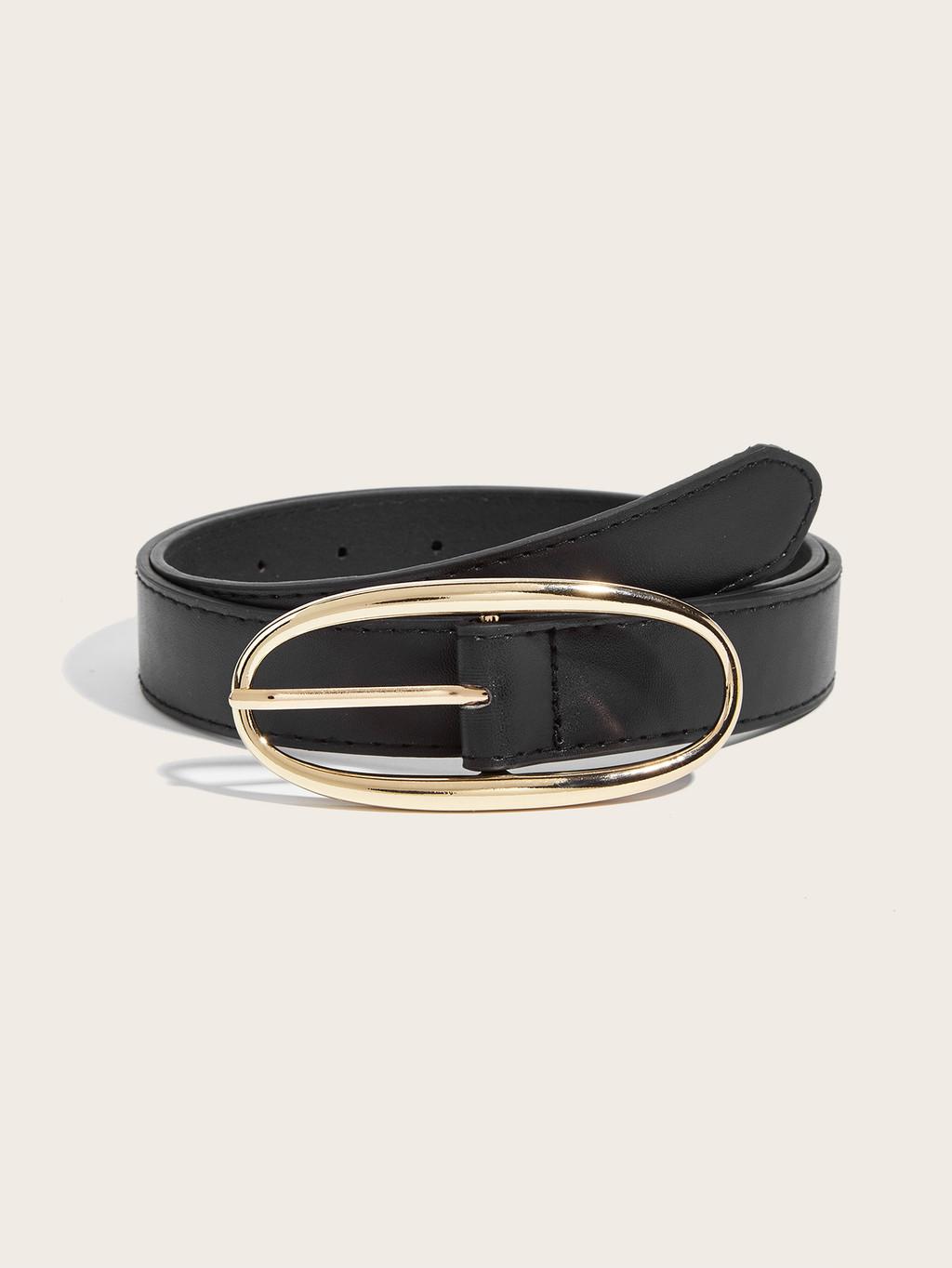 

Minimalist Pu Leather Belt For Women With Alloy Buckle For Casual And Office Wear чёрный