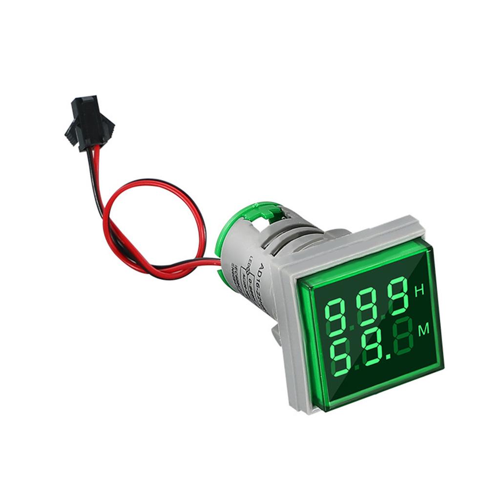 Dual Display Square Hour Meter Precision Timing LED High Brightness Counter Plastic for Power Communication & Machinery