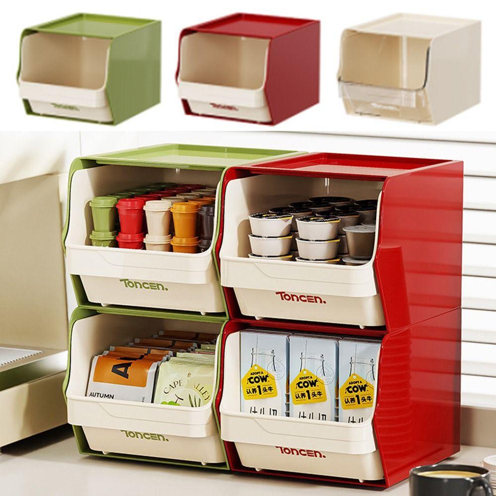 Stackable Tea Bag Storage Case Wall-Mounted Instant Coffee Rack Creative Snack Rack  Pantry