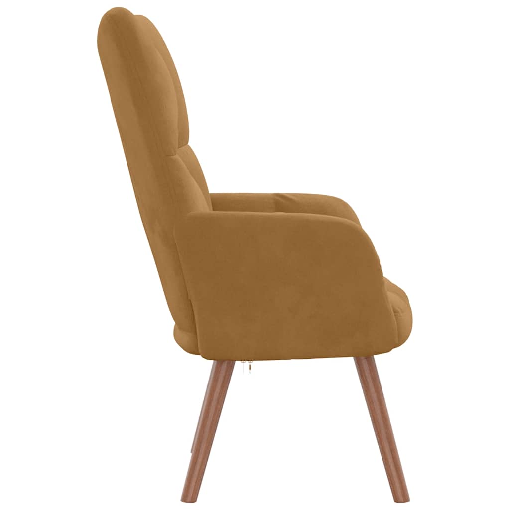 Vidaxl Armchair, Brown, Upholstered In Velvet