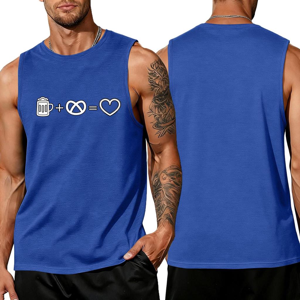 Men's Oktoberfest Printed Sleeveless Tank Top - Loose Fit Casual Summer Shirt for Beach and Daily Wear - Comfortable Relaxed , Perfect for Parties