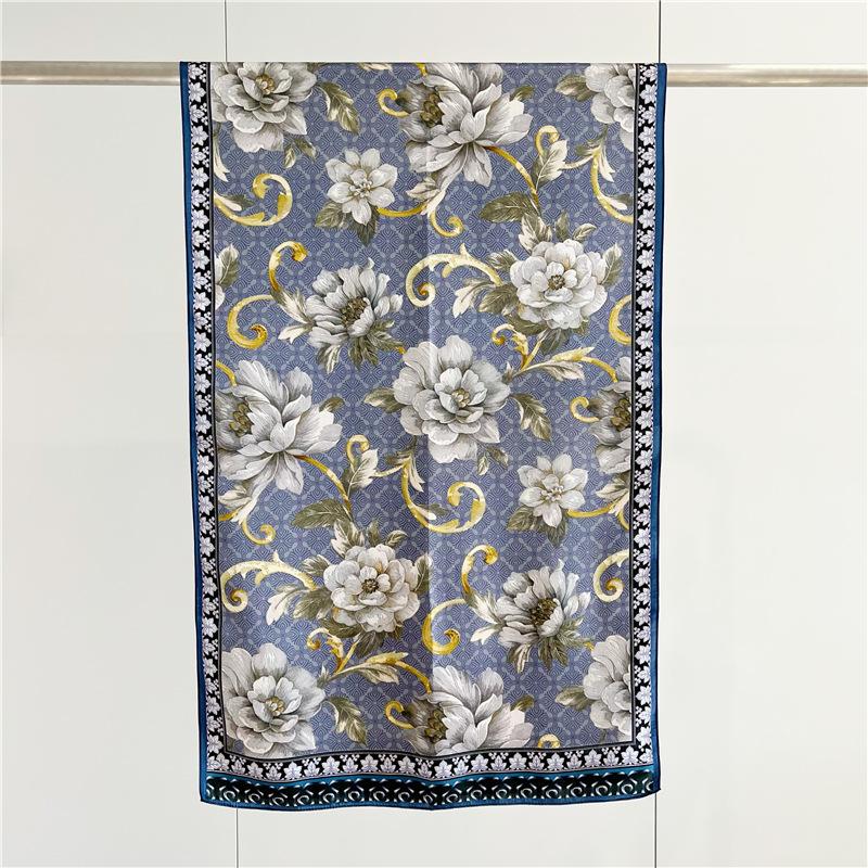 Silk Plain Crepe Satin Long Silk Scarf for Women
