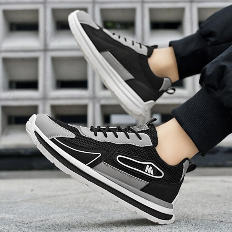 Spring Autumn 2026 New Men's Shoes Mesh Breathable Outdoor Non Slip Platform Sneakers Comfortable Fashion Lace Up Casual Shoes