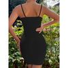 Women European Style Sexy Off Shoulder Slim Fit Solid Color Hip Wrap Party Cami Mini Dress