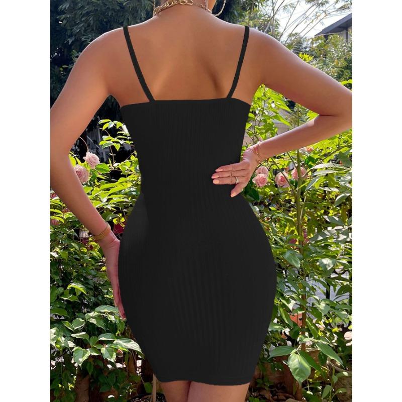 Women European Style Sexy Off Shoulder Slim Fit Solid Color Hip Wrap Party Cami Mini Dress