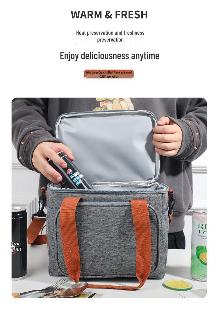 Oxford Cloth Tote Picnic Bag - Large Insulated Lunch & Food Storage Crossbody Bag for Camping