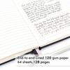 Feela A5 7mm 64 Horizontal Synthetic Leather Horizontal Inner Bookmark Classic Memo Pad Notebook, 12-Pack, A-Ruled, Sheets, Black, Ruled, Hardcover,