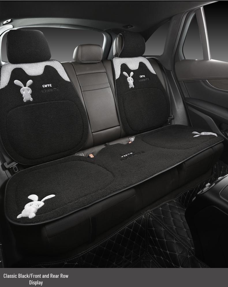 Universal Plush Winter Car Seat Cushion - Thick, Warm, Goddess Style for Five-Seaters