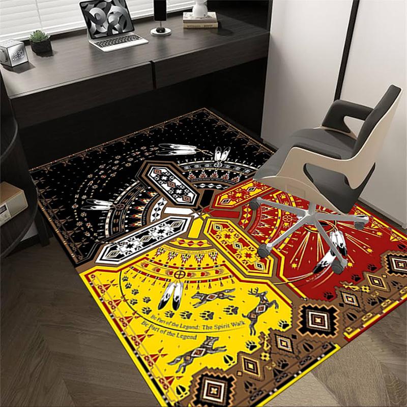 

1PC Native American, Spirit Walk Extra Large Non-Slip Floor carpet, Office, family, bedroom, Studio - Large Area RugJ0382 60cm by 90cm