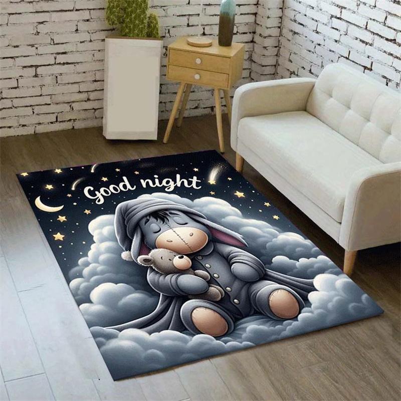 1pc Winnie The Pooh Pattern Area Rug Soft Flannel Floor Mat for Living Room,Office,Bedroom and Carpet