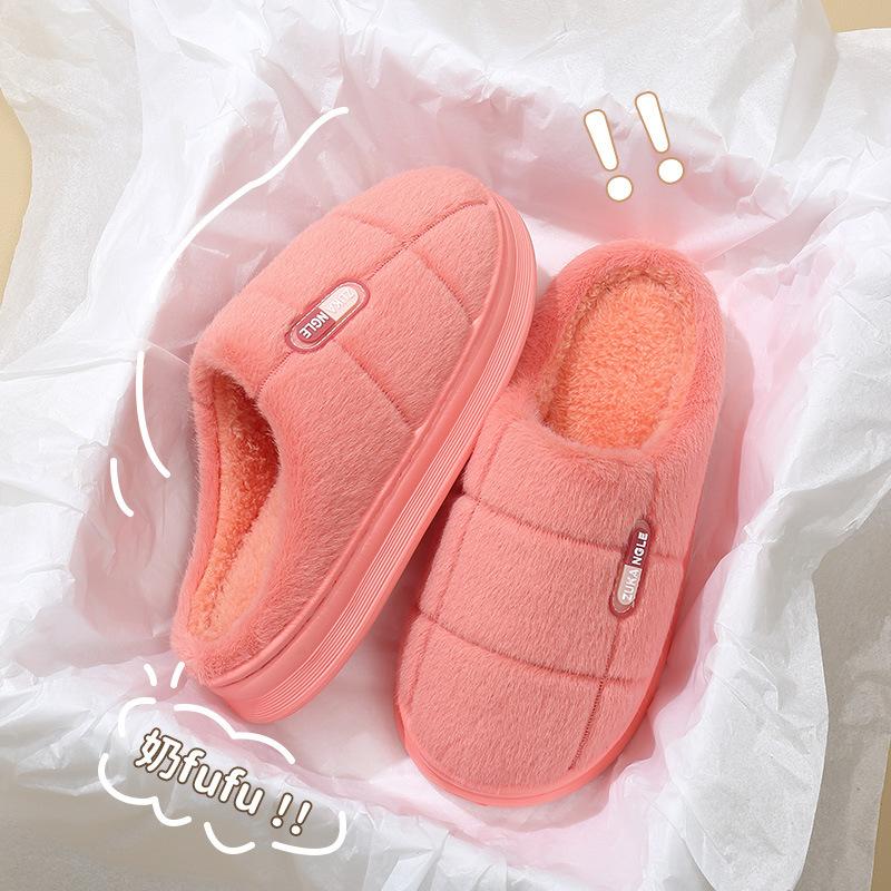Extra Large Size Cotton Slippers Autumn 2025 New Indoor Platform Plush Cotton Shoes