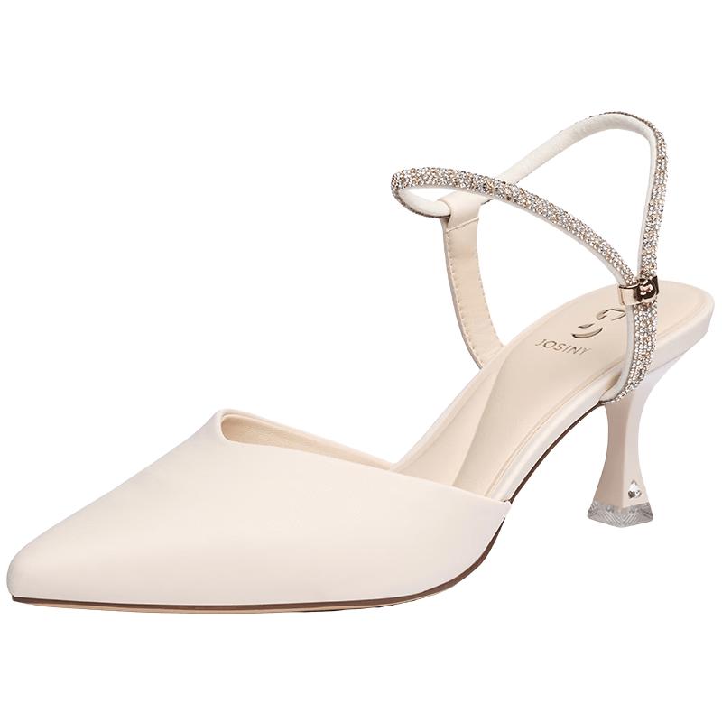 Zhuo Shini French Style Pointed Toe Stiletto Two-Wear Sandals 37