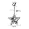 Crystal Pendant Belly Button Ring For Women Star Zircon Navel Ring Jewelry Pentagram Belly Ring Sexy Body Piercing Jewelry