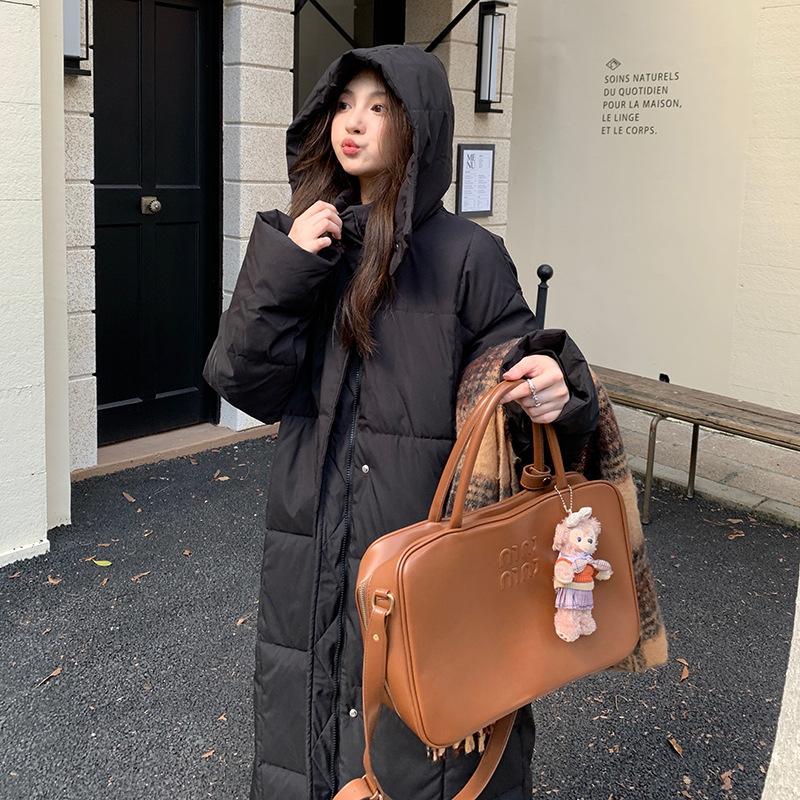 

Long cotton-padded clothes for women, new thickened loose cotton-padded jackets, cotton-padded clothes over the knee, bread clothes, jackets for women S чёрный