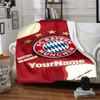 Bayern Munich Personalized Text Blanket Multi-purpose Customizable Blanket Soft Warm Cozy for Nap Bed Office Picnics Four Seasons Universal