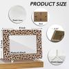 Leopard Print Picture Frames, Decorative Wood Photo Frames Birthday Gifts for Sister Women Girls Mom Daughter Tabletop Display 4x6 Photo Living Room