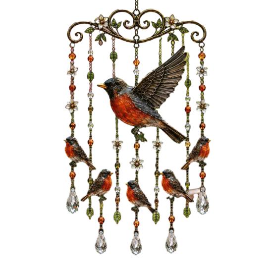Veranda Hängedekoration Außen Vogel Windspiele, Dekorative Anhänger, Acryl Fenster-Windspiel Hängende Dekorationen für Garten Terrasse Romantische Dekoration