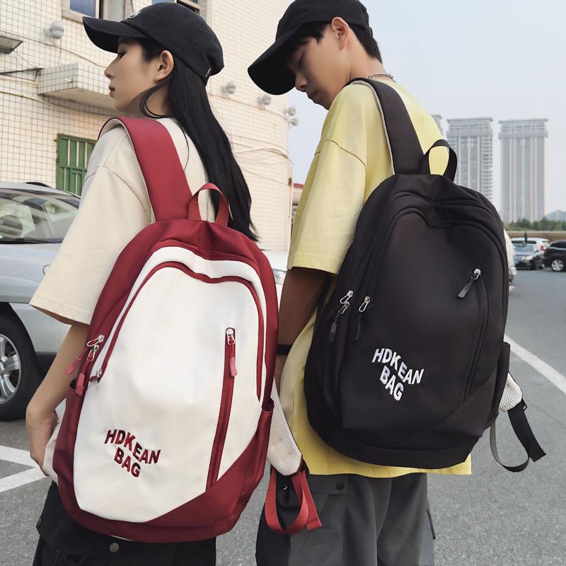 Three-layer Alphabet Design Couple Backpack For Middle School Girls