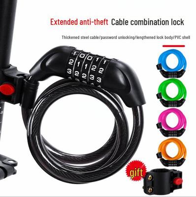 Fünfstellige Kombinationsfahrrad- und Elektrofahrzeugsperre mit Stahlkabel – Diebstahlsichere Fahrradausrüstung