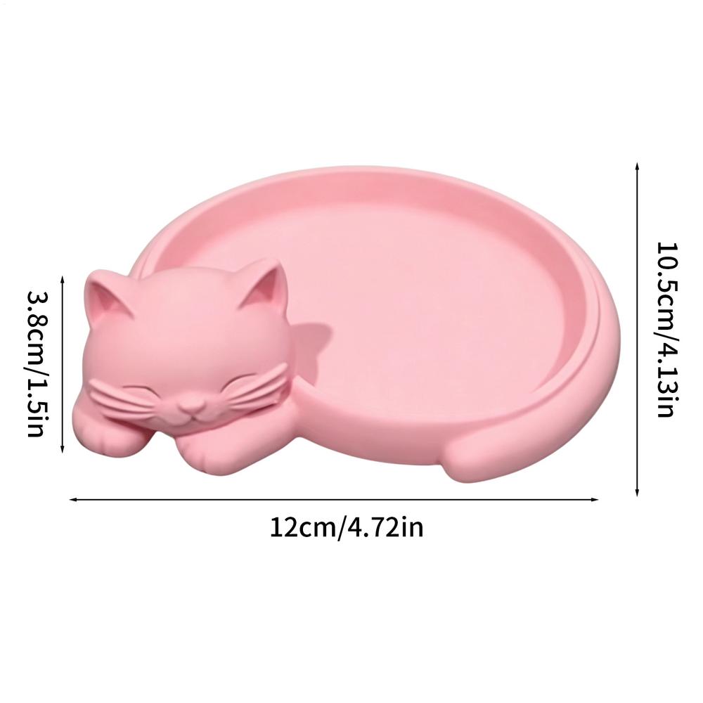 Cat Shaped Jewelry Organizer Tray for Keys Earrings Cute Feline Design Desktop Storage Tray Home Decoration Accessories