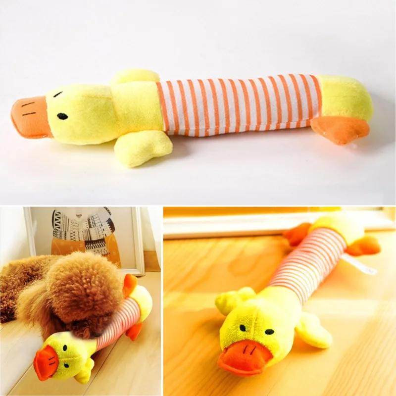 Popular Pet Dog Cat Funny Fleece Durability Plush Dog Toys Squeak Chew Sound Toy Fit for All Pets Elephant Duck Pig Plush Toys