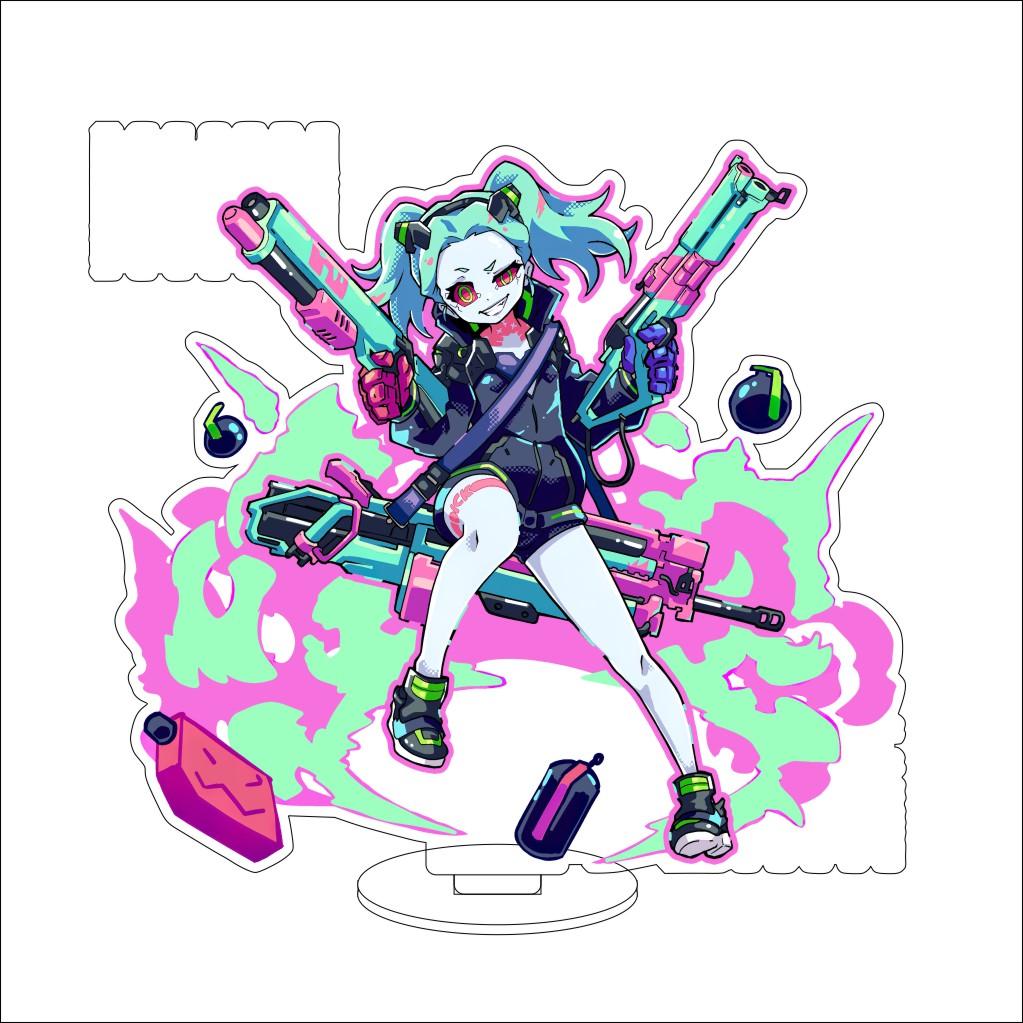 16CM Anime Cyberpunk Cosplay Acrylic Stand Ornaments David Martinez Rebecca Figure Stand Halloween Gifts 16CM