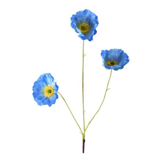 3 Heads Full Blooms Artificial Flower Real Touch Fake Silk Flower Branch with Long Stem for Home Kitchen Party Table Centerpiece