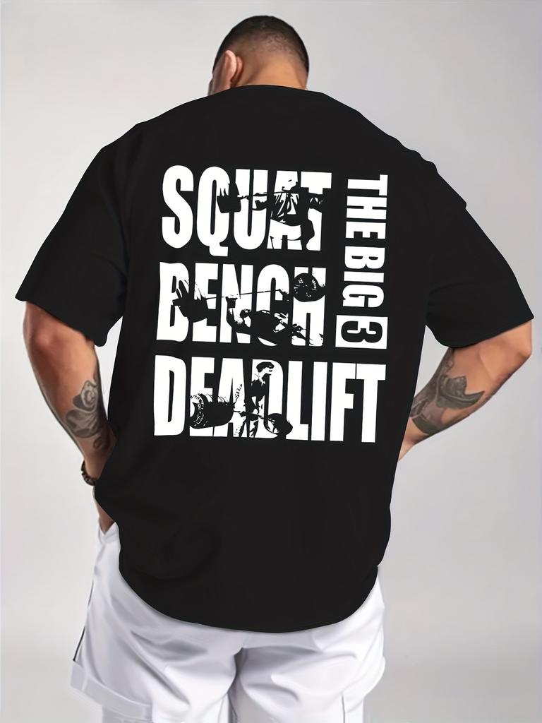 Squat Bench Deadlift THE BIG 3 Unisexs T Shirt Fitness Cotton Tee Casual Oversize ONeck Summer Spring Loose Top Streetwear Trendy