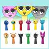 Adorable 3-3.5 Inch Rhythm Box Hand Figurine Models Set Of 12 Colorful Pvc Cake Decorations