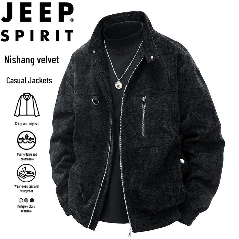 

JEEP SPIRIT Men s Spring Autumn Stand-Collar Casual Jacket 3XL