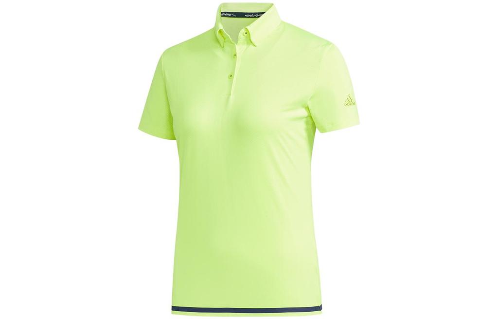 Adidas Polo Shirts Women's Neon Green Polo Collar Moderate Straight Fit FJ3848