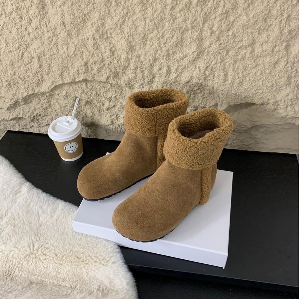 Inner Height Increase~ Snow Boots Women's Winter Warm Velvet Cotton Boots 2025 New Models