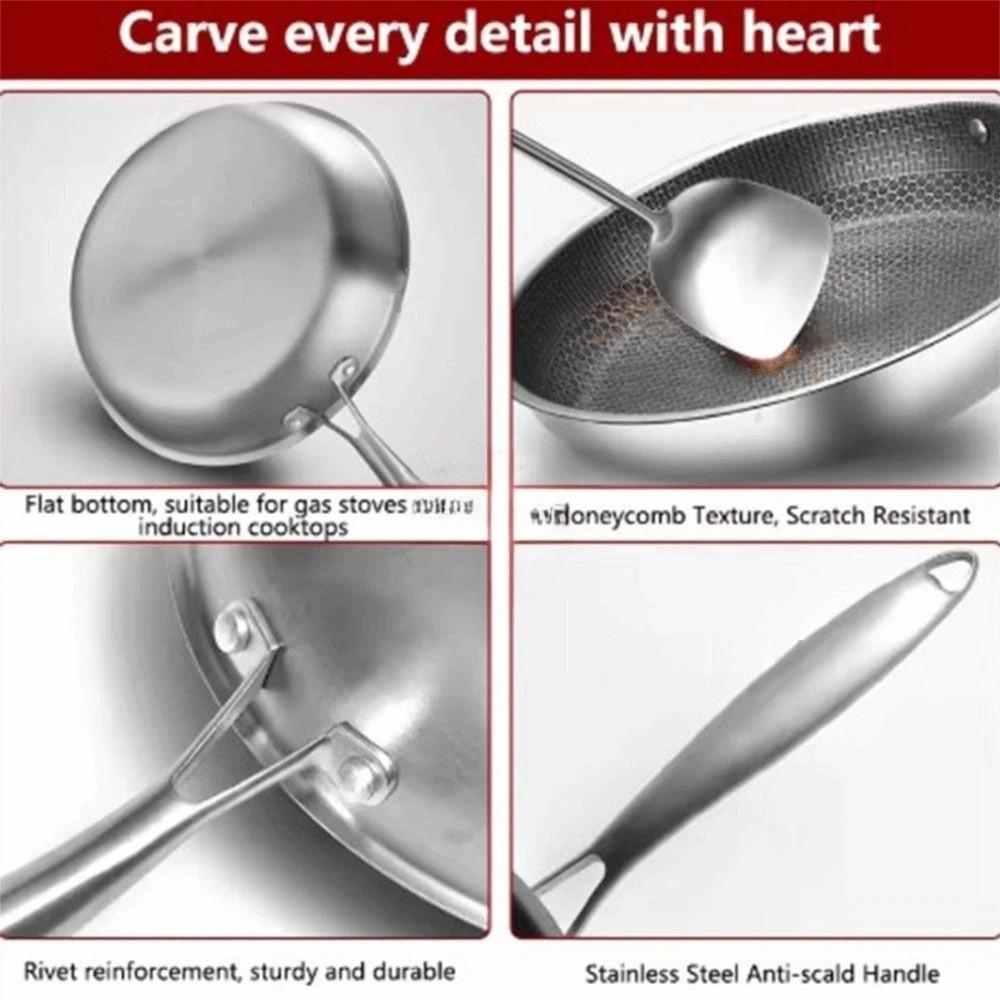 26/28/30cm Plástvová pánev Wok na smažení Nepovrchová úprava Steakové nádobí Nepřilnavý Wok Vaření steaků