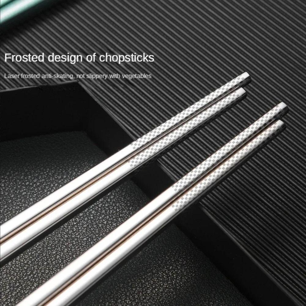 304 Stainless Steel Lunch Tableware Portable Dinnerware Set Chopstick  Kitchen