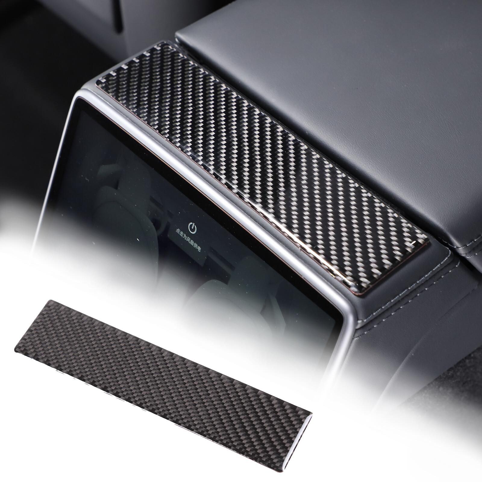 Carbon Fiber Center Armrest Box Rear Panel Sticker Trim For Tesla Model 3 23-24