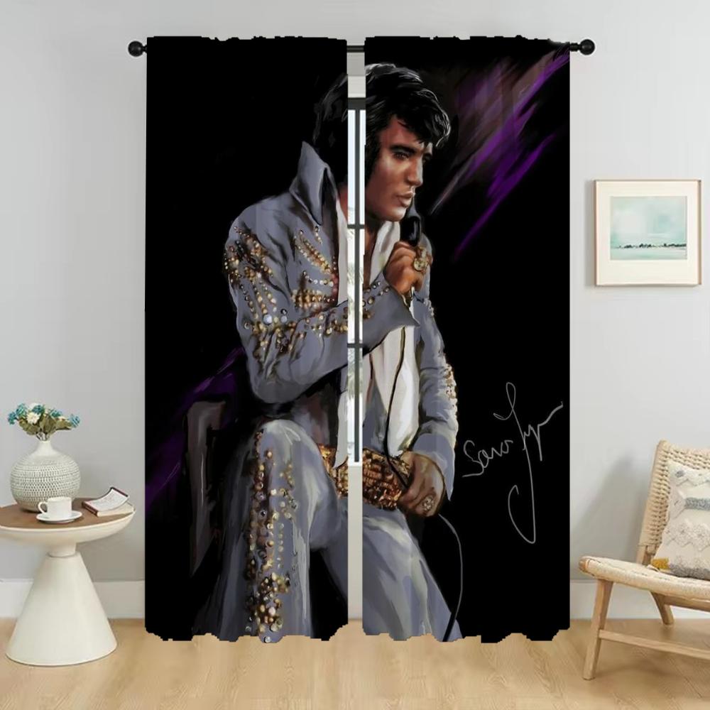 

Шторы для спальни E-Elvis затемняющие шторы для комнаты 2-х панельные шторы перегородка украшение на Хэллоуин домашний интерьер шторы W132xH213cmx2pcs